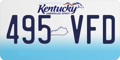KY license plate 495VFD