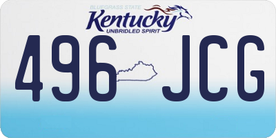 KY license plate 496JCG