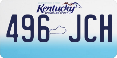 KY license plate 496JCH