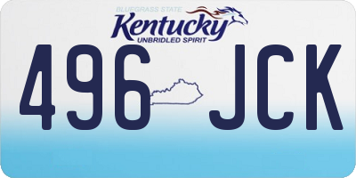 KY license plate 496JCK