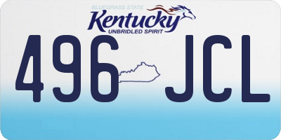 KY license plate 496JCL