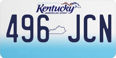 KY license plate 496JCN