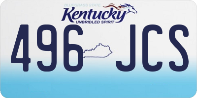 KY license plate 496JCS