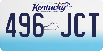 KY license plate 496JCT