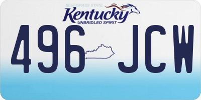 KY license plate 496JCW