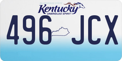 KY license plate 496JCX
