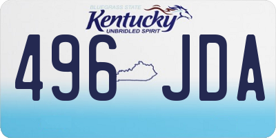 KY license plate 496JDA
