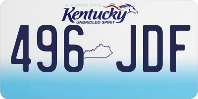 KY license plate 496JDF