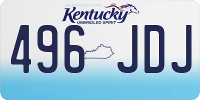 KY license plate 496JDJ