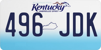 KY license plate 496JDK
