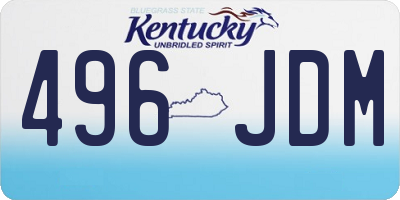 KY license plate 496JDM
