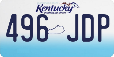KY license plate 496JDP
