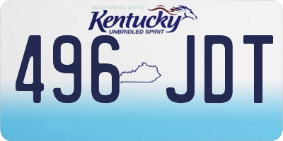 KY license plate 496JDT