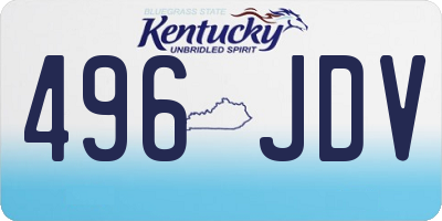 KY license plate 496JDV