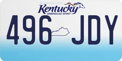 KY license plate 496JDY