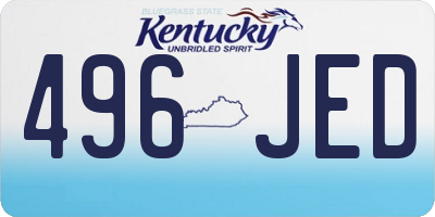 KY license plate 496JED