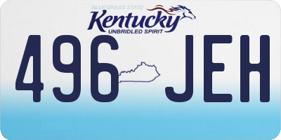 KY license plate 496JEH
