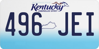 KY license plate 496JEI