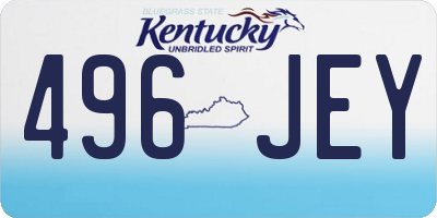 KY license plate 496JEY