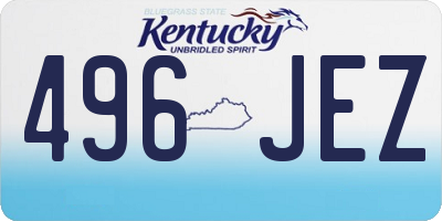 KY license plate 496JEZ