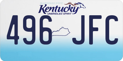 KY license plate 496JFC