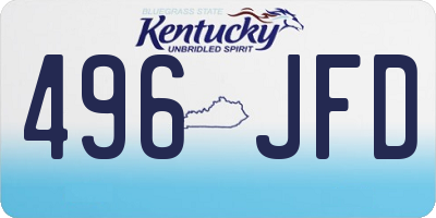 KY license plate 496JFD