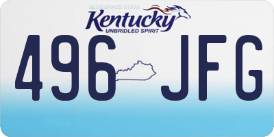 KY license plate 496JFG