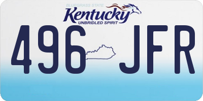 KY license plate 496JFR