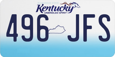 KY license plate 496JFS