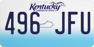 KY license plate 496JFU