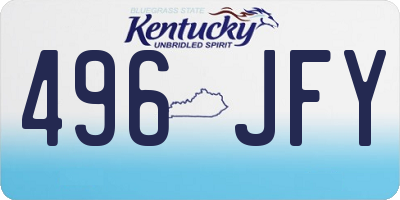 KY license plate 496JFY