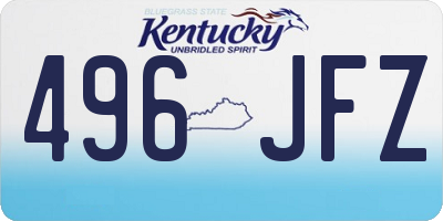 KY license plate 496JFZ