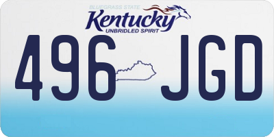 KY license plate 496JGD