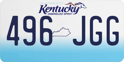 KY license plate 496JGG