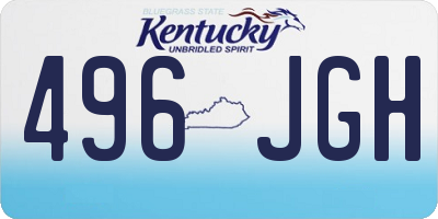 KY license plate 496JGH
