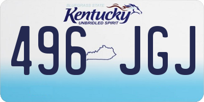 KY license plate 496JGJ