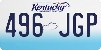 KY license plate 496JGP