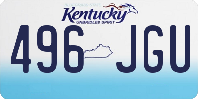 KY license plate 496JGU
