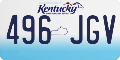 KY license plate 496JGV