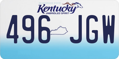 KY license plate 496JGW