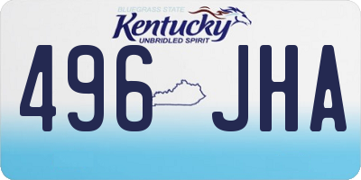 KY license plate 496JHA