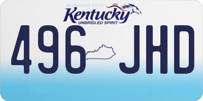 KY license plate 496JHD