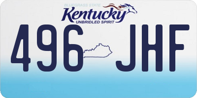 KY license plate 496JHF