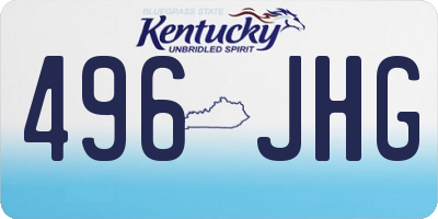 KY license plate 496JHG
