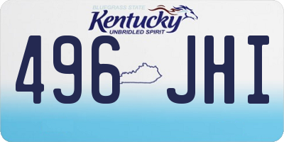 KY license plate 496JHI