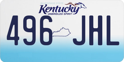 KY license plate 496JHL
