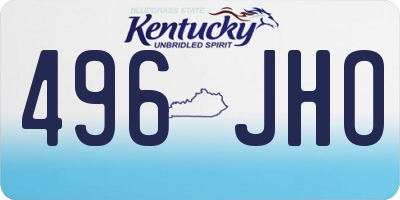 KY license plate 496JHO