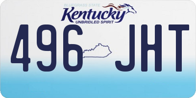 KY license plate 496JHT