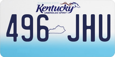 KY license plate 496JHU
