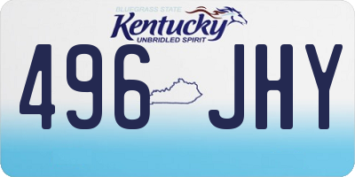 KY license plate 496JHY